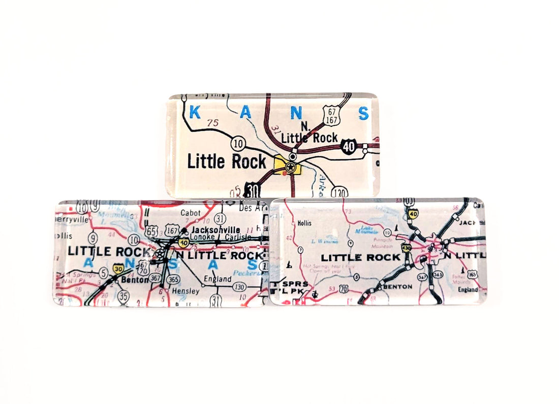 Little Rock Vintage Map Magnet