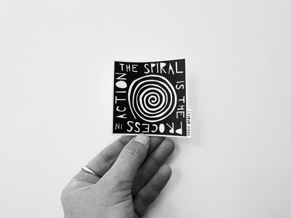 The Spiral is the Process in Action Sticker