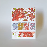 Red Floral Camellia Blank Notecard
