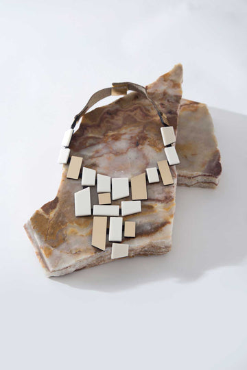 Piet V Necklace - Gold & Ivory: Large