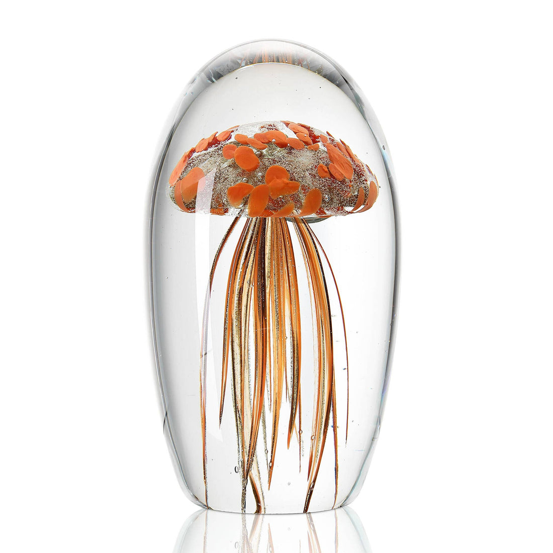 Glass Speckled Orange Jellyfish (Glow in the Dark)