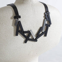 Ray Necklace Large - Silver and Black