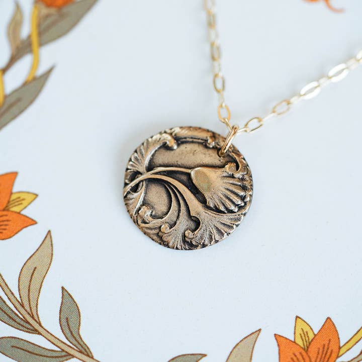 Art Nouveau Single Flower Necklace