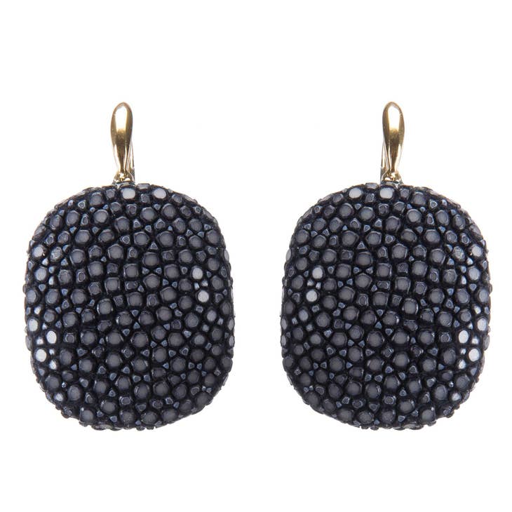 Gold-Plated Shagreen Earrings