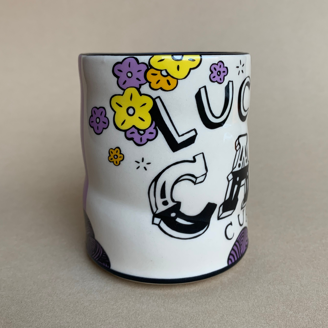 Lucky Cat Knitting Cup - Large
