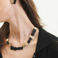 Bauhaus Earrings Small - Black/Gold