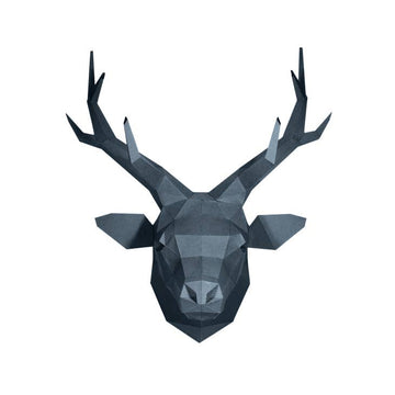 Grey Sapphire  Deer Head Paper Craft Art