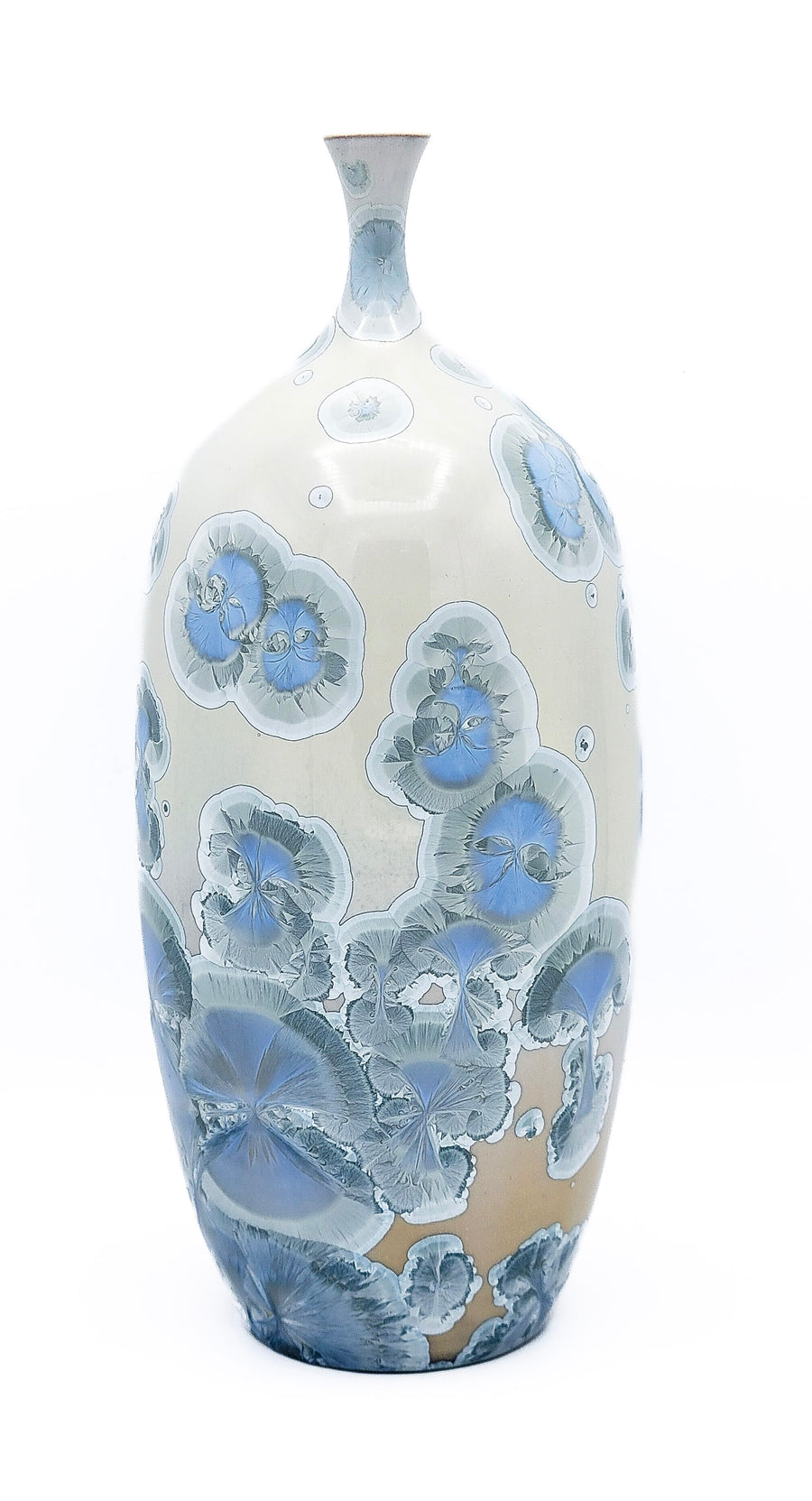 Tall Blue and White Vessel