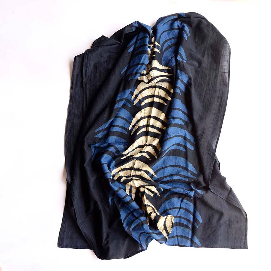 Blue Moon Block Print Scarf