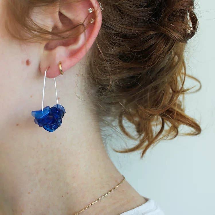 Leona Deep Blue Drops: Sterling Silver