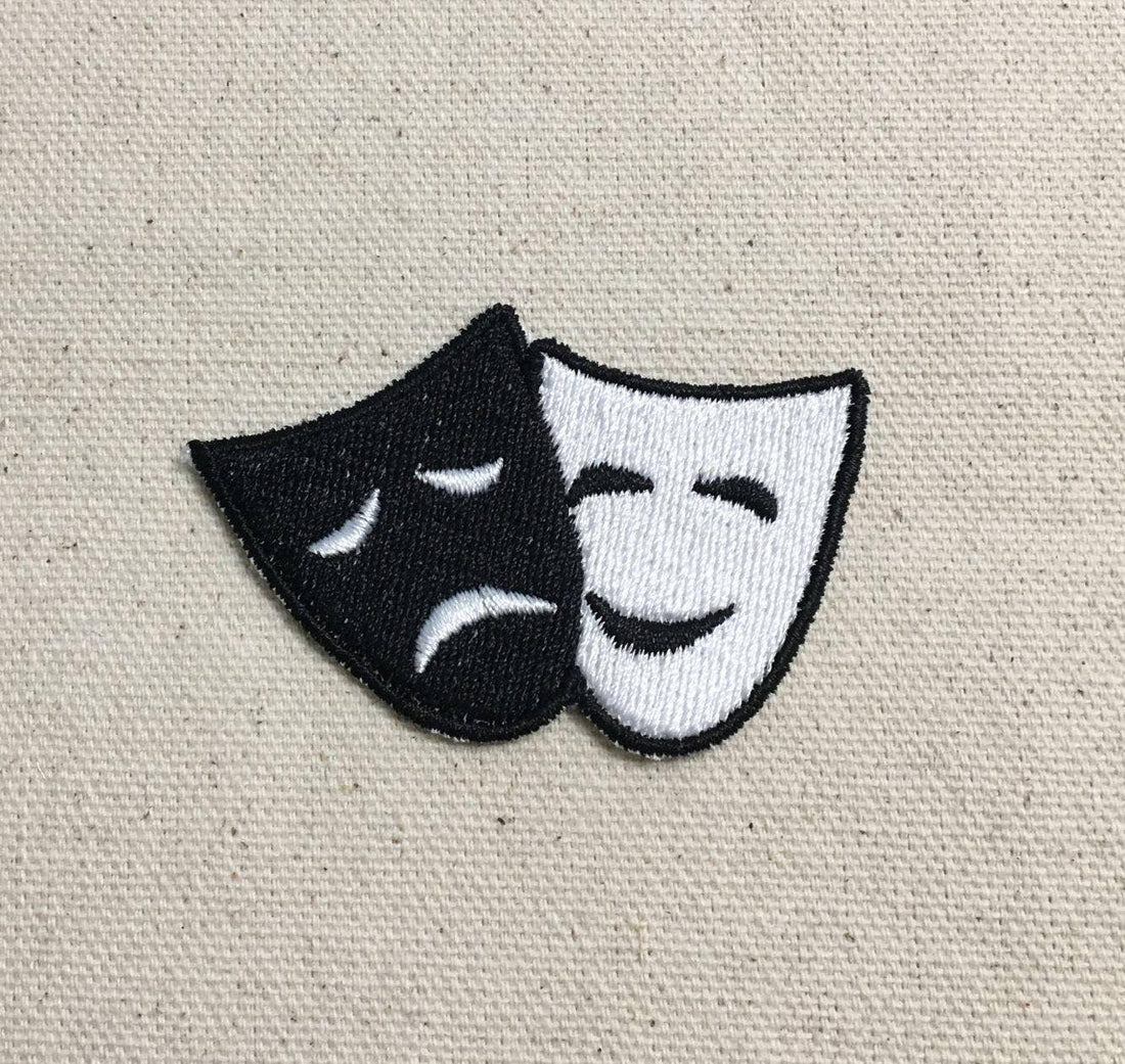 Comedy/Tragedy Theater Mask Iron on Patch
