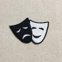 Comedy/Tragedy Theater Mask Iron on Patch