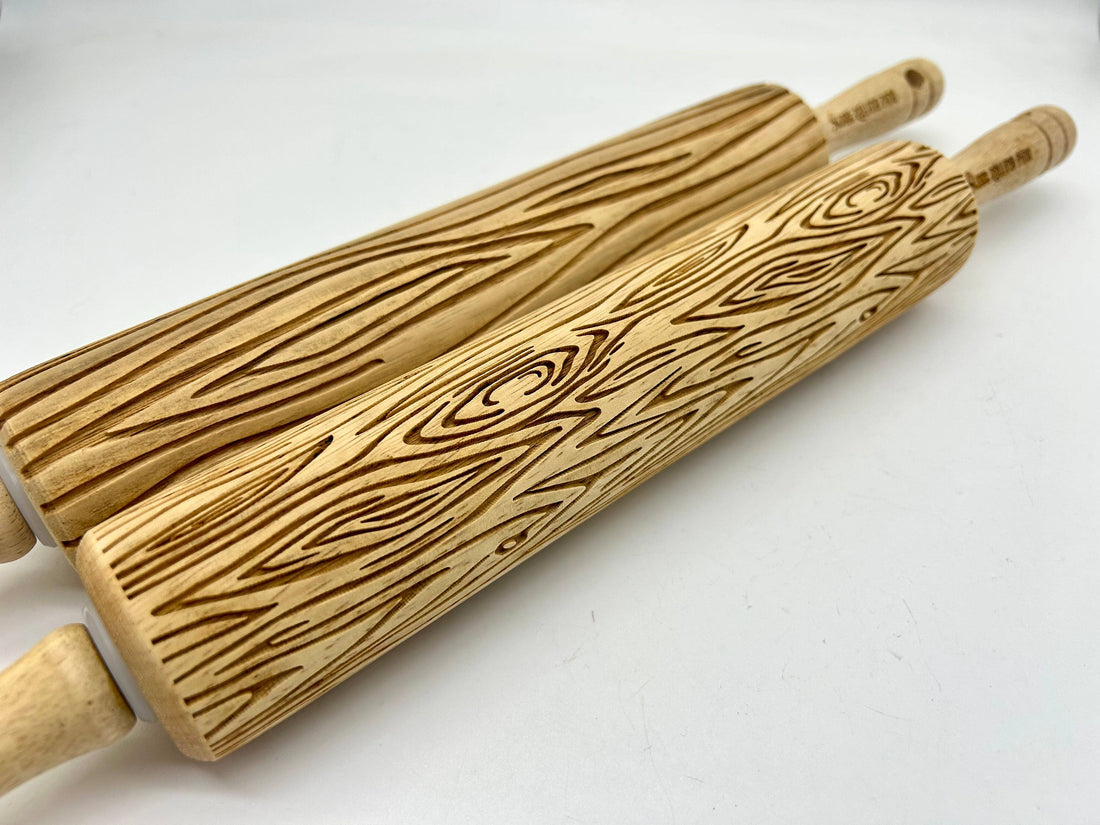 Large Wood Grain Embossed Rolling Pin