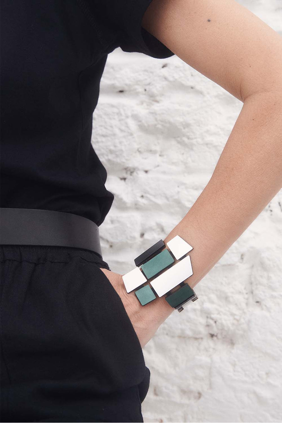 Piet Bracelet - Silver & Green: Large