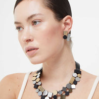 Bauhaus Earrings Small - Silver/Black/Gold