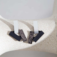 Ray Small Earrings - Silver+Black+Pewter