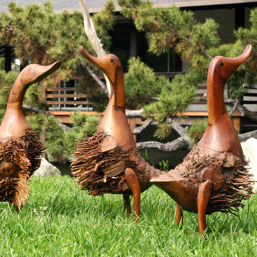 Bamboo Root Teen Duck Sculpture