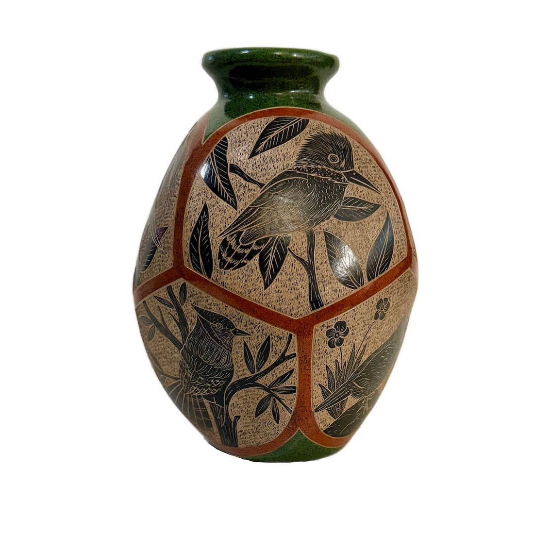 Octagonal Birds Vessel