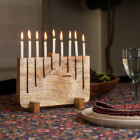 Modern Mango Wood Menorah