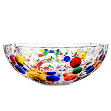 Vintage Hand Painted Glass Crystal Bowl