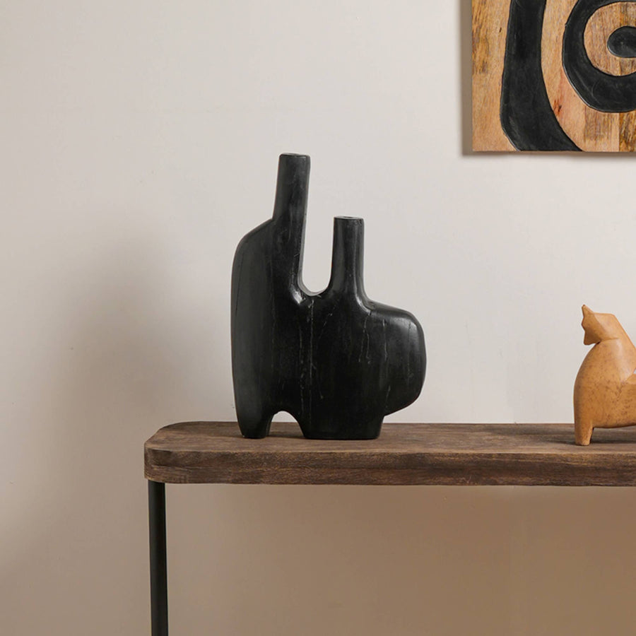 Reclaimed Dark Wood Vase II
