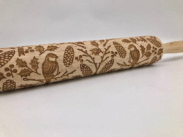 Chickadee Embossed Rolling Pin