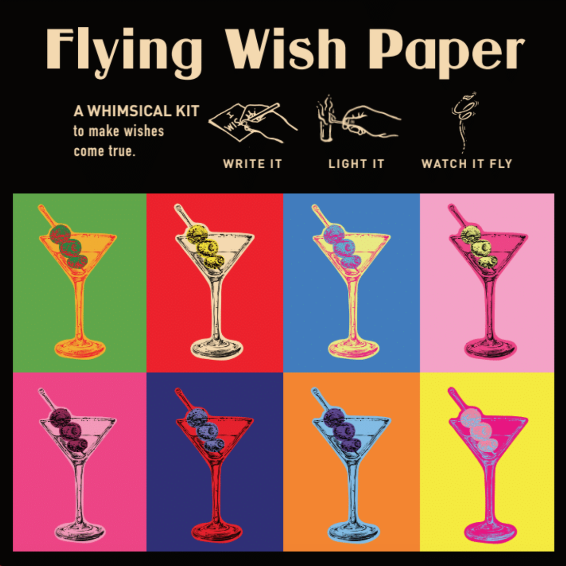 Martinis Flying Wish Paper