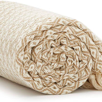 Seafoam and White Herringbone Throw Blanket