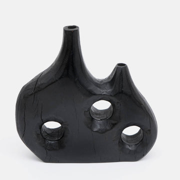 Reclaimed Dark Wood Vase I