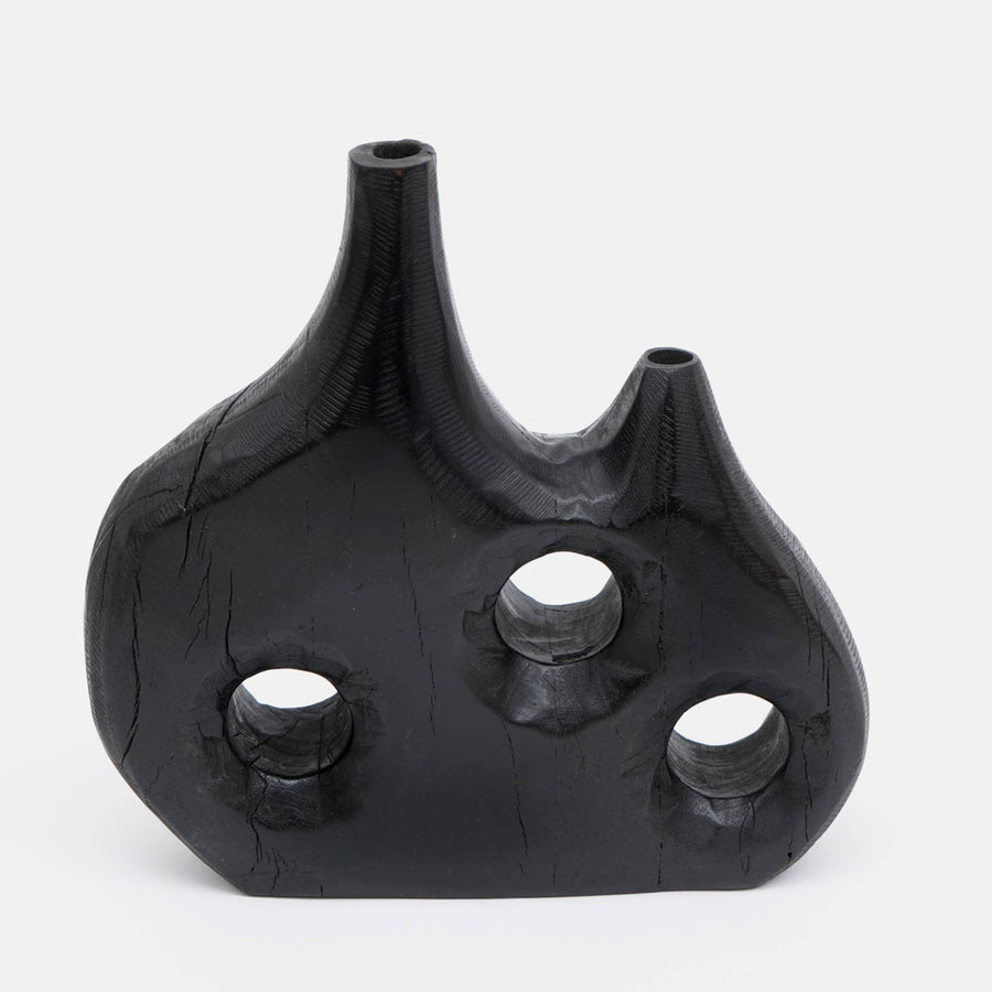 Reclaimed Dark Wood Vase I