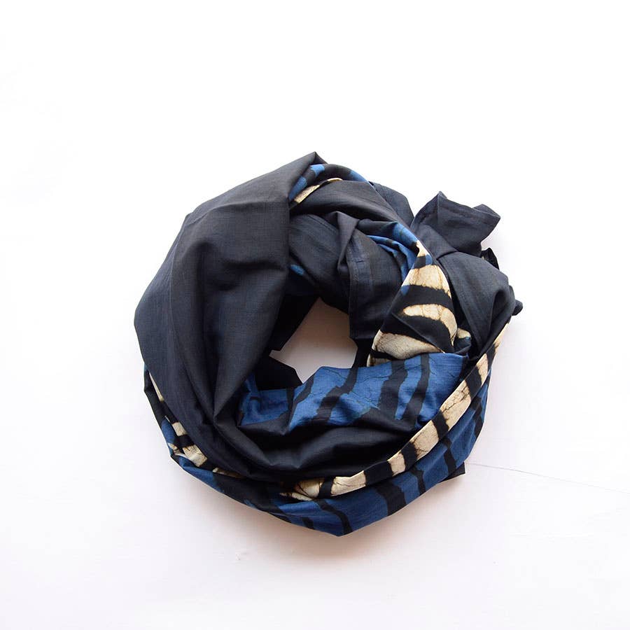 Blue Moon Block Print Scarf