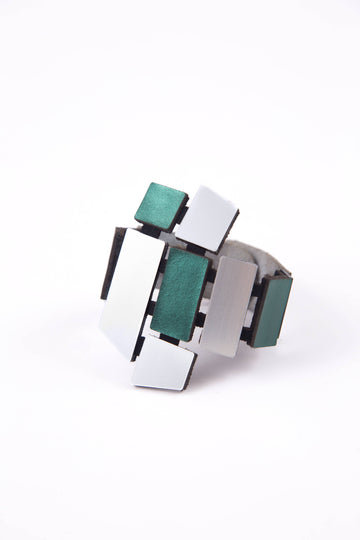 Piet Bracelet - Silver & Green: Large