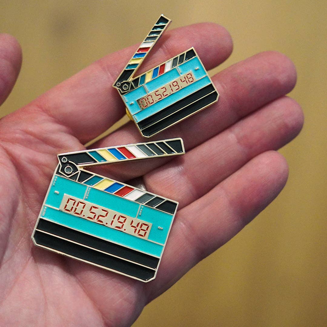 Jumbo Movie Slate Enamel Pin