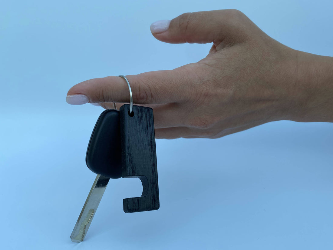 Bog Oak Keyring Phone Holder