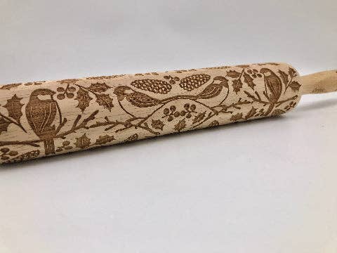 Chickadee Embossed Rolling Pin
