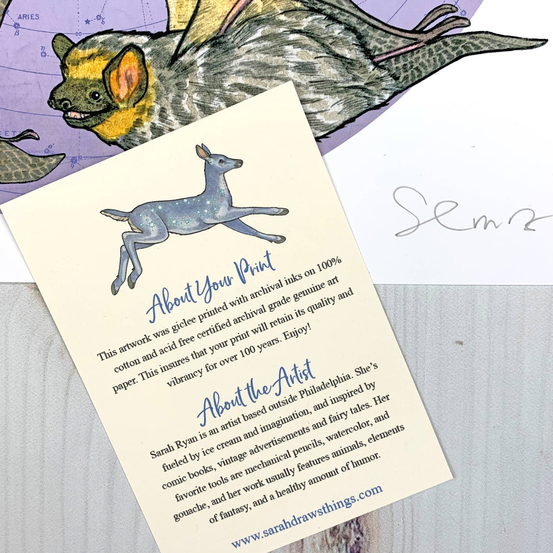 Starry Bats - North American Native Bats with Lilac Background