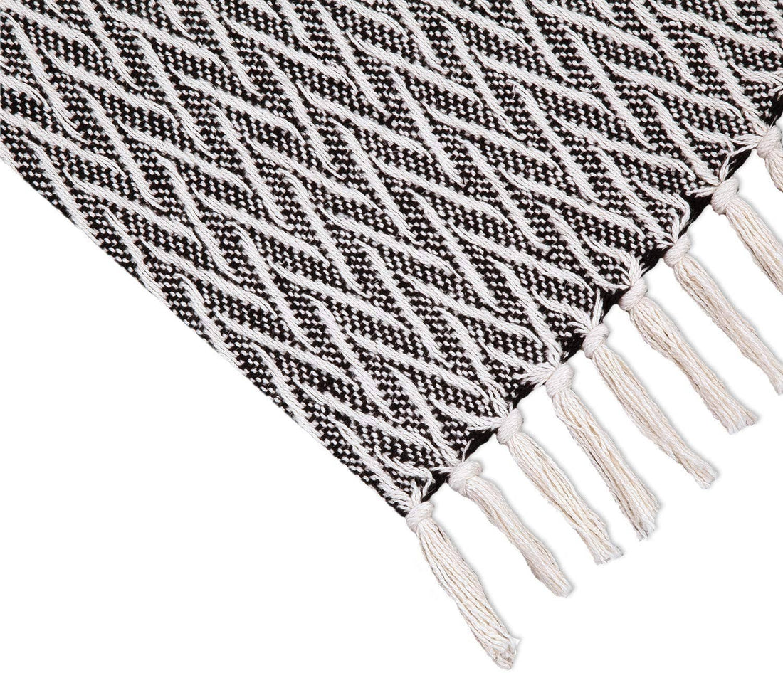 Cream Herringbone Throw Blanket