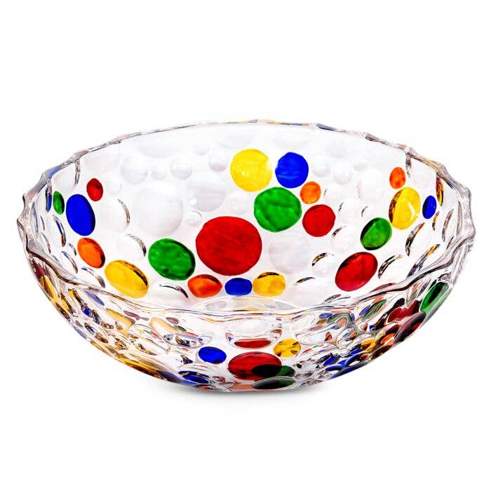 Vintage Hand Painted Glass Crystal Bowl