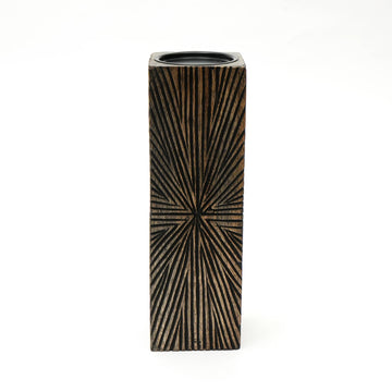 Square Wood Candle Holder 4x8.5"