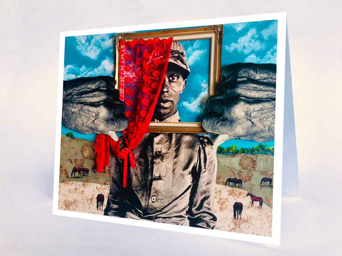 Behind the Roses Greeting Card