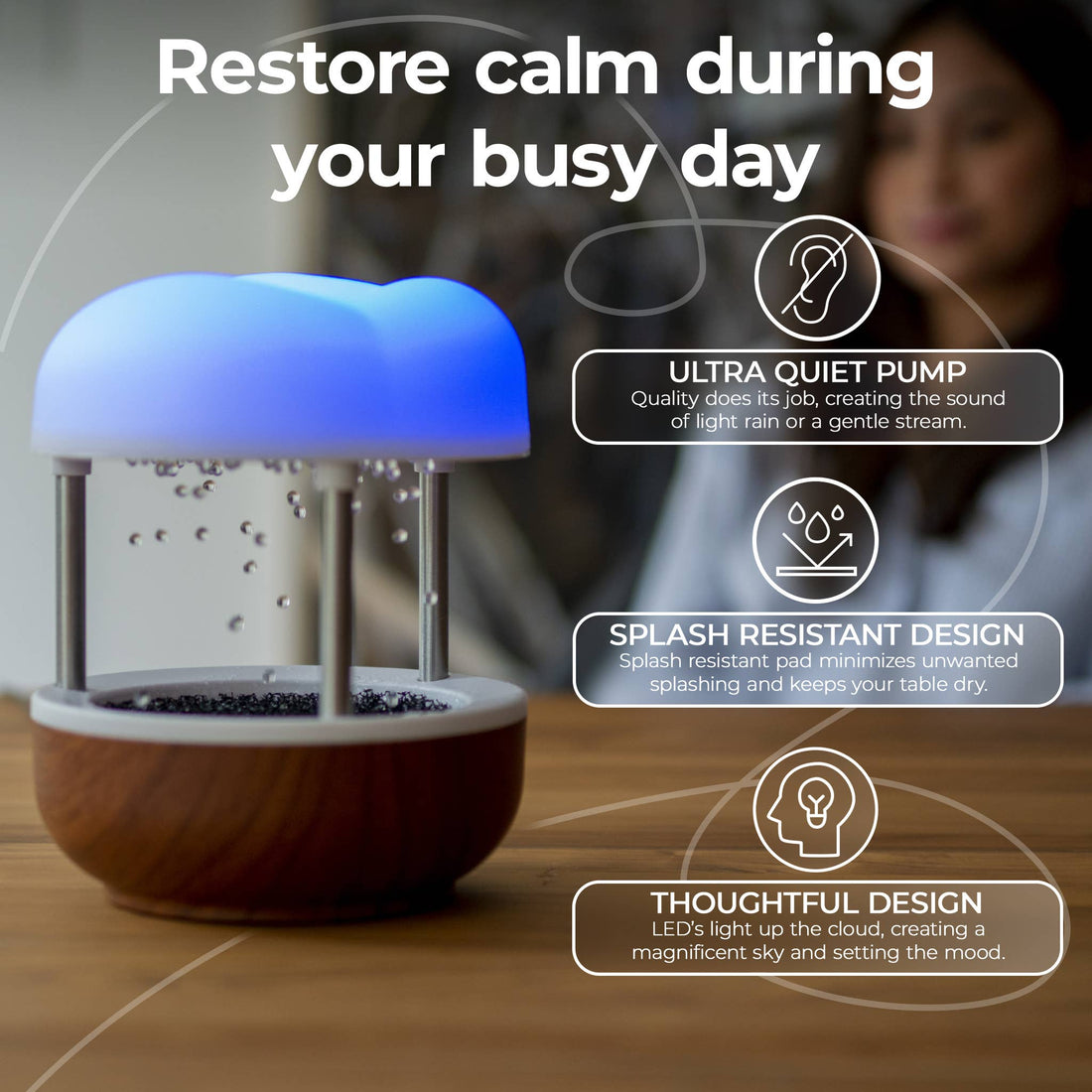 Calming Cloud Desktop Decorative Fountain