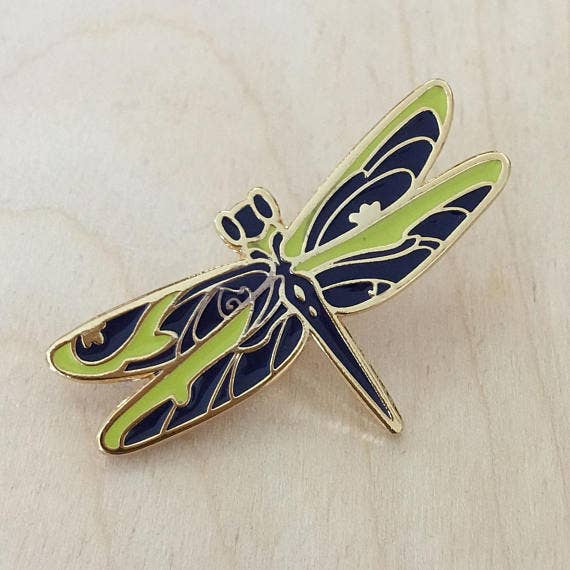 Floral Dragonfly Enamel Pin