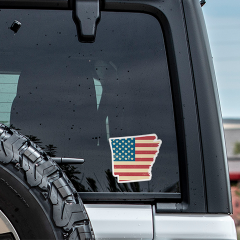 Arkansas American Flag Vinyl Decal