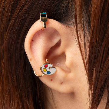 Paint Brush & Palette Ear Cuffs