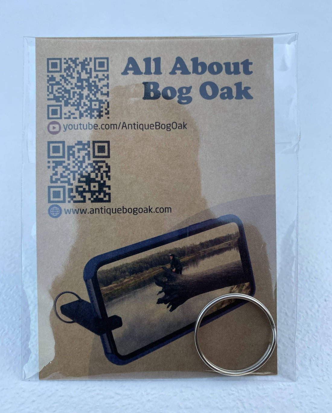 Bog Oak Keyring Phone Holder