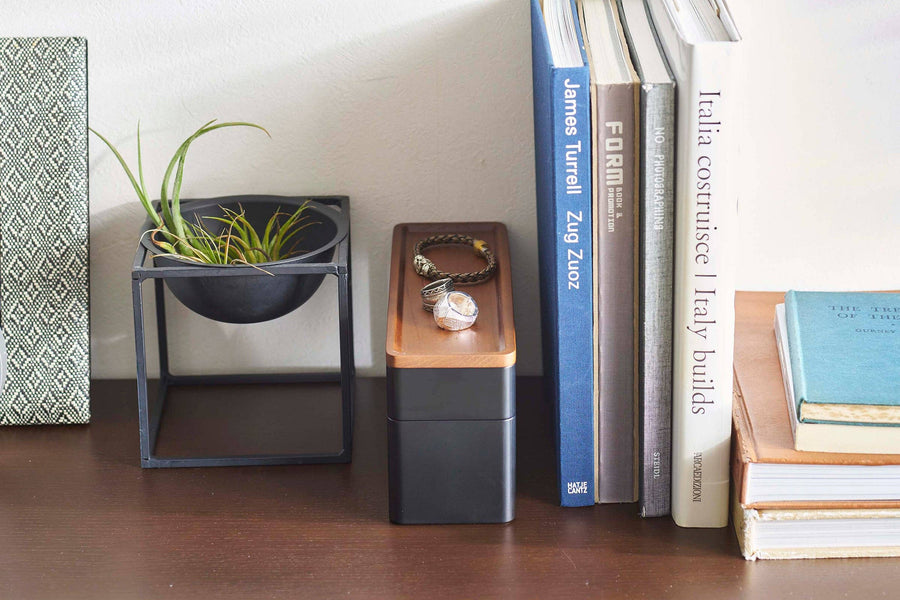2-Tier Black Stacking Watch and Accessory Case