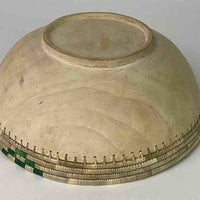 Light wooden bowl with 2-color basket-rim