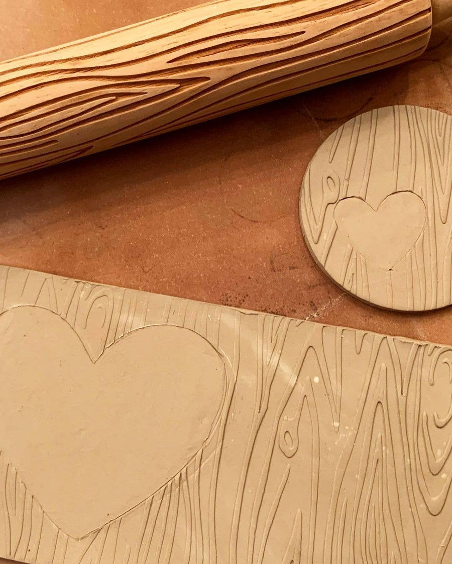 Large Wood Grain Embossed Rolling Pin
