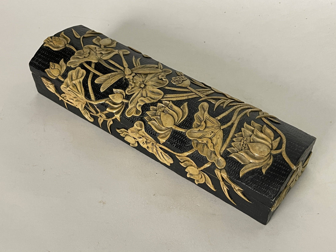 Dragonfly Lotus Soapstone Trinket Box