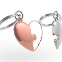 HEART PUZZLE KEYRING (ROSE GOLD-CHROME)